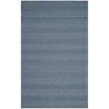 Safavieh 8 x 10 ft. Large Rectangle Wilton Hand Hooked Rug, Navy & Ivory WIL715C-8